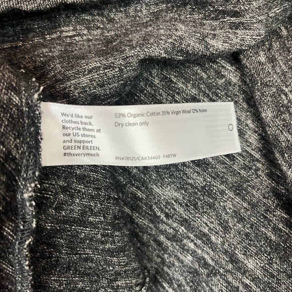 Eileen Fisher Asymmetrical Grey Sweater Top 3/4 Sleeve Size S - Picture 4 of 6